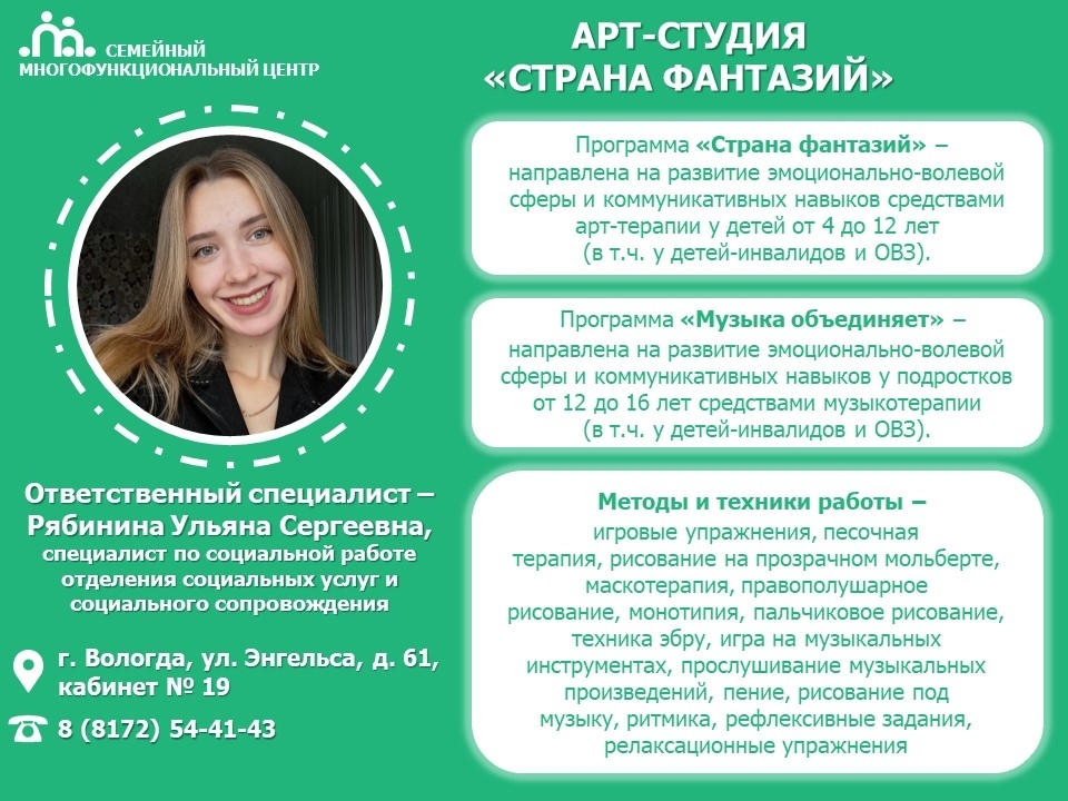 Всероссийская неделя «Открыто для всех» - социальный сервис Арт-студия «Страна фантазий»