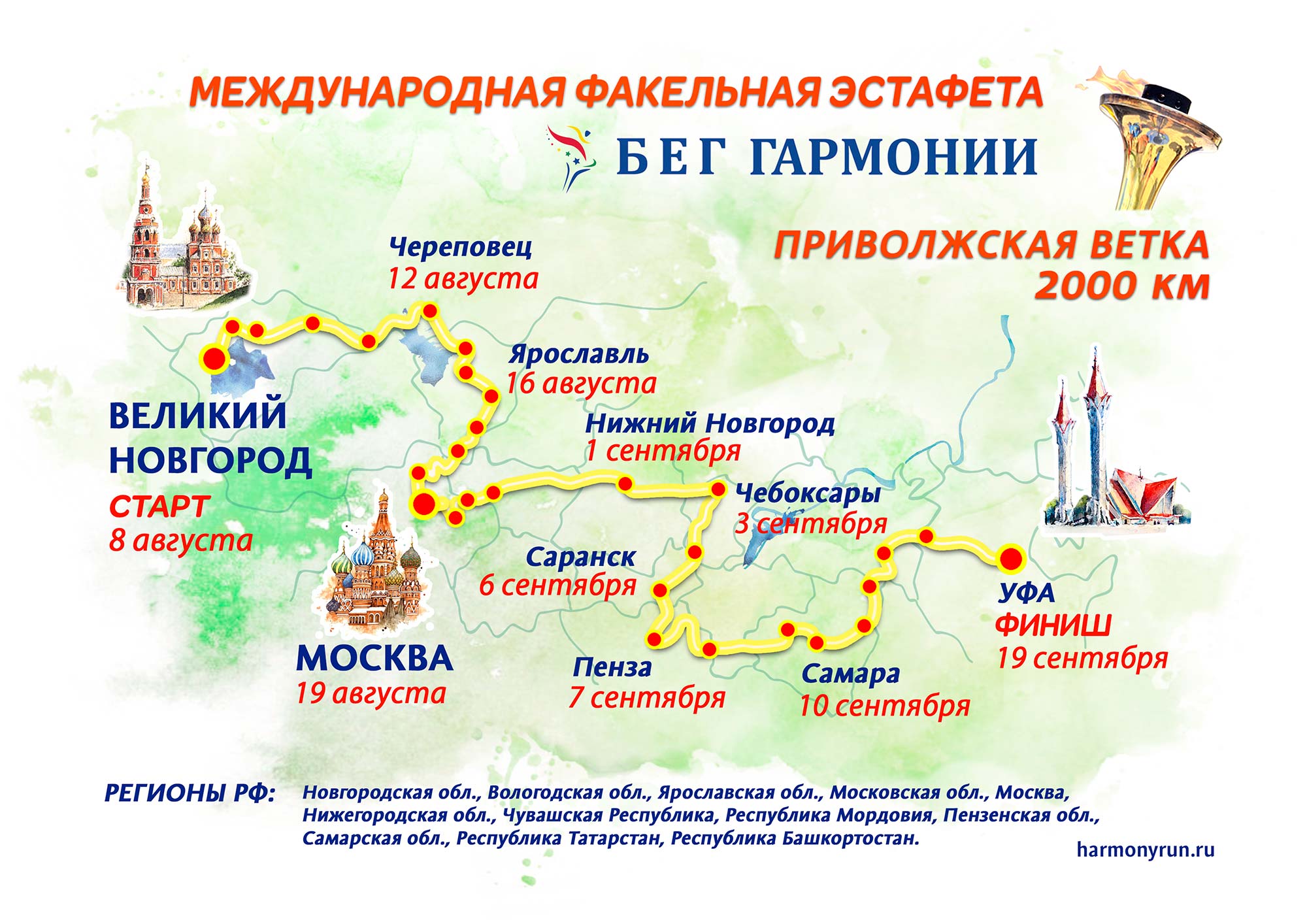 На территории Вологодской области пройдет факельная эстафета «Бег Гармонии»