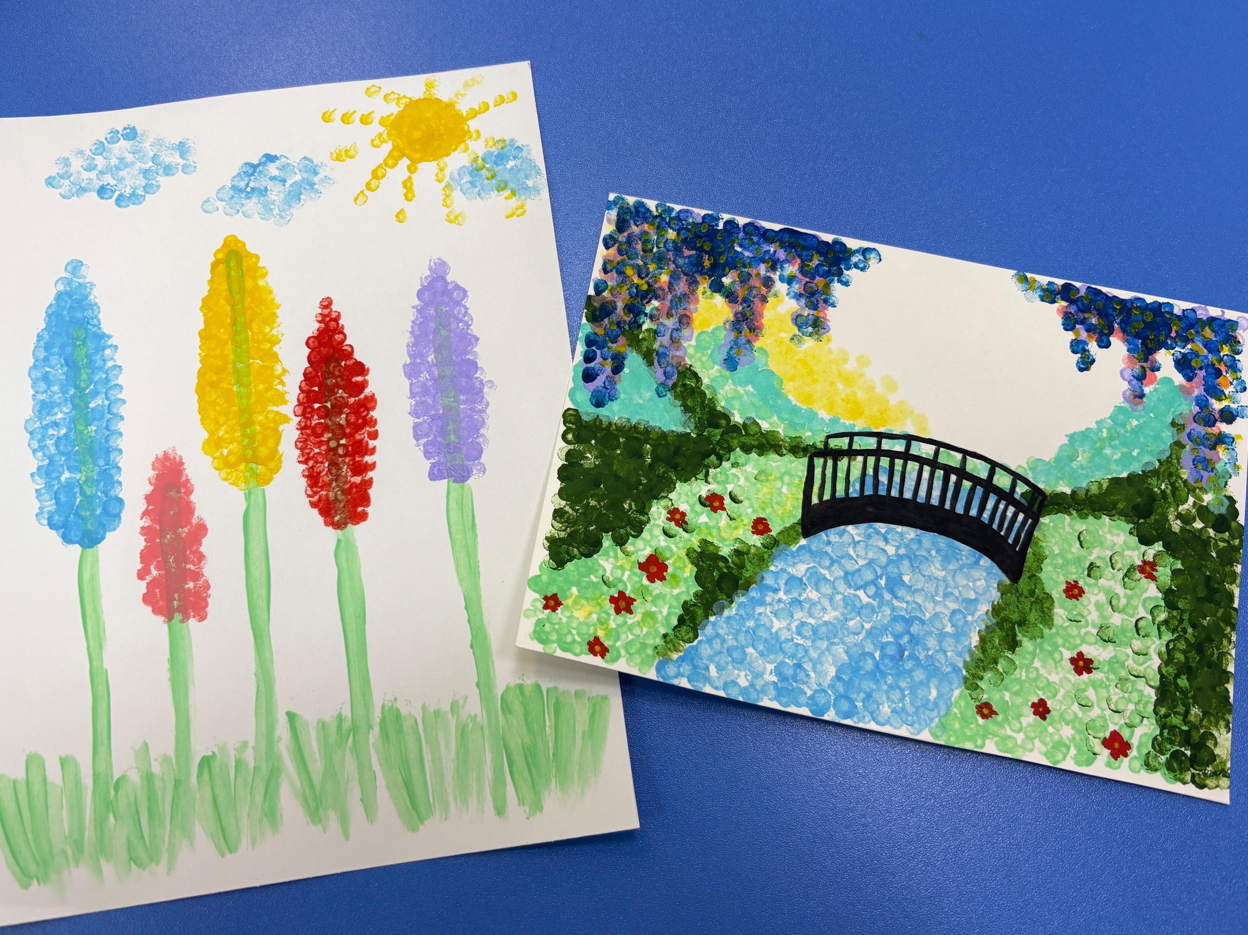 На занятиях в Арт-студии дети осваивают нетрадиционные техники рисования